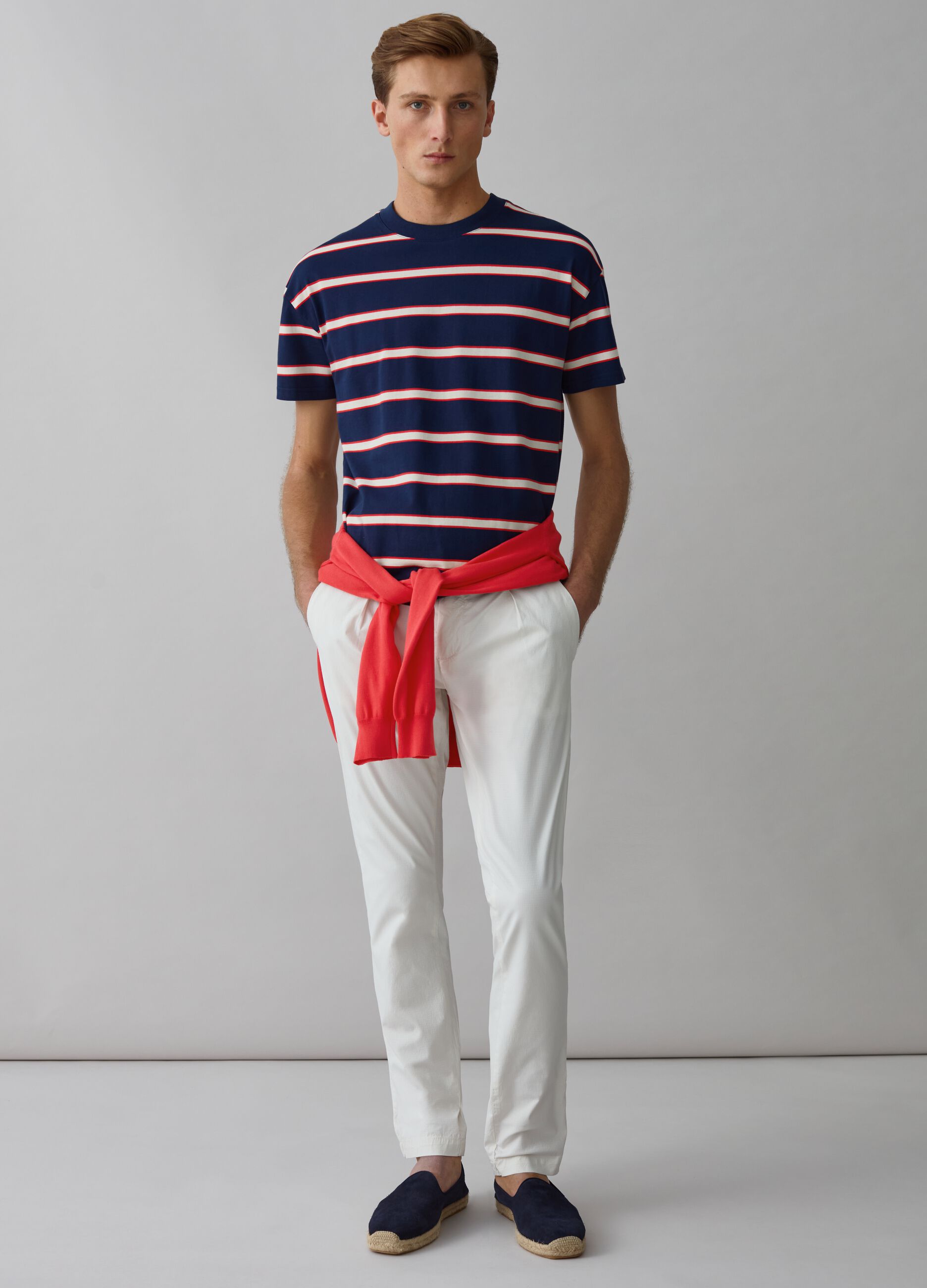 Chino trousers with ripstop weave_0