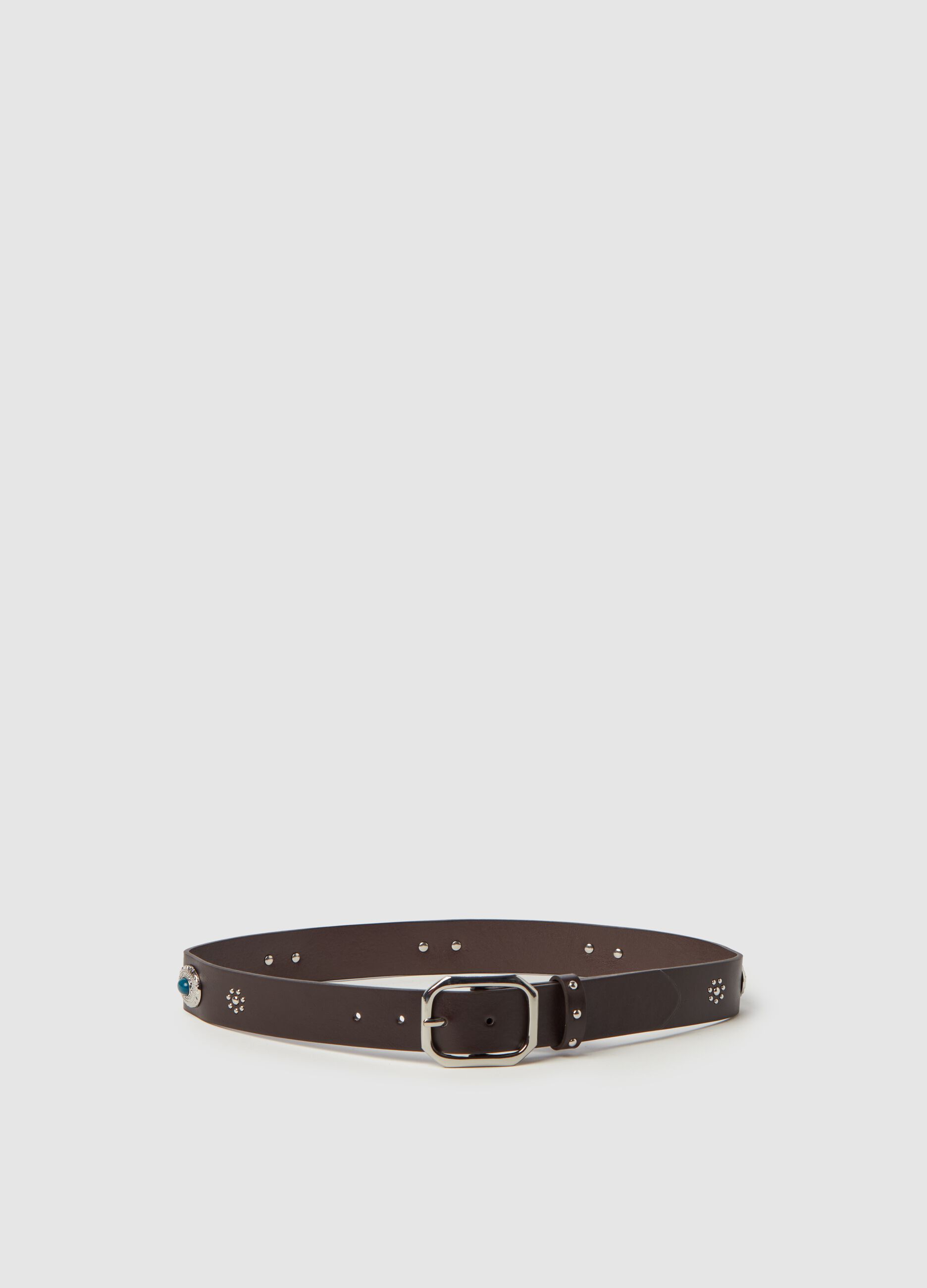 Belt with studs and coloured gems