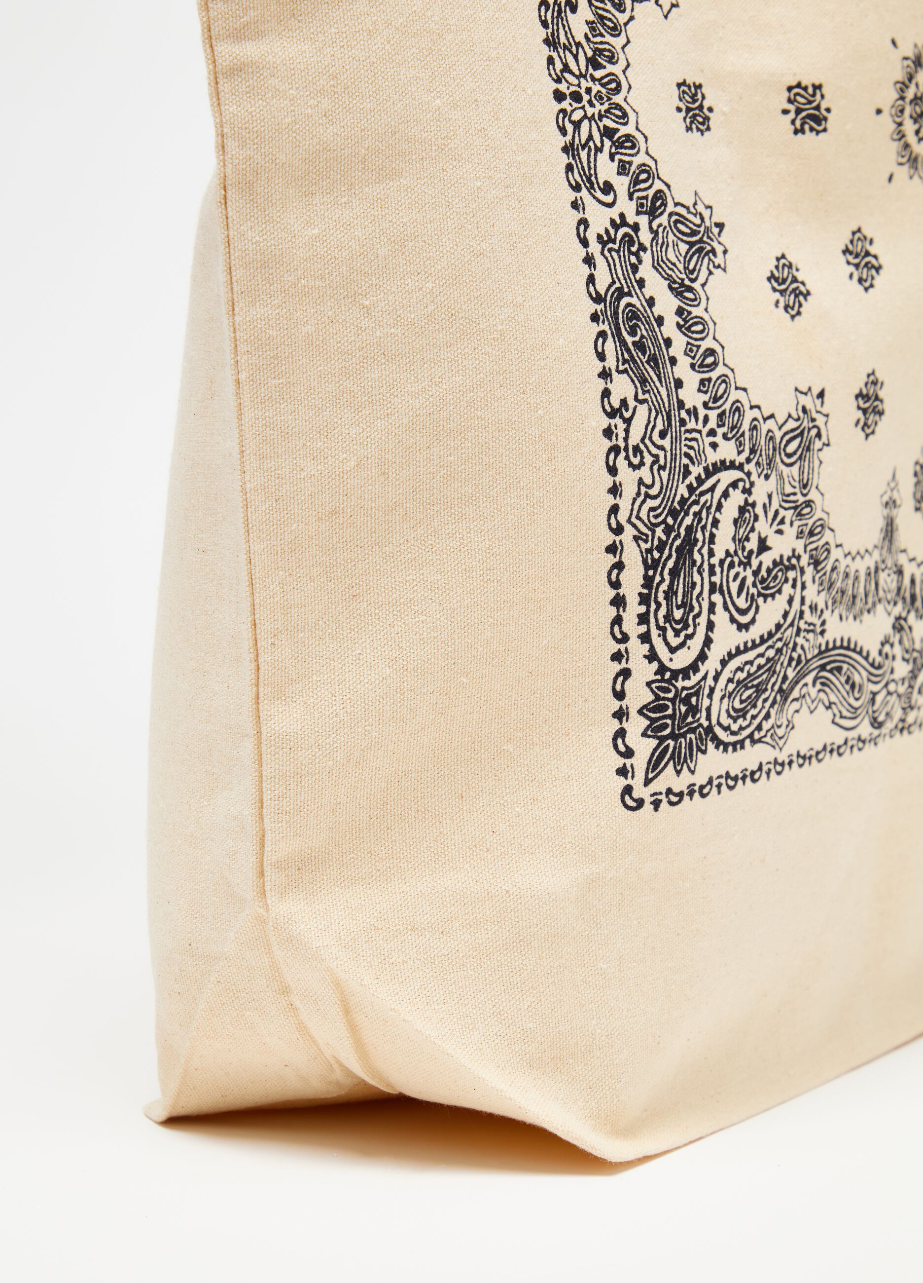 Shopping bag in canvas with paisley print_2