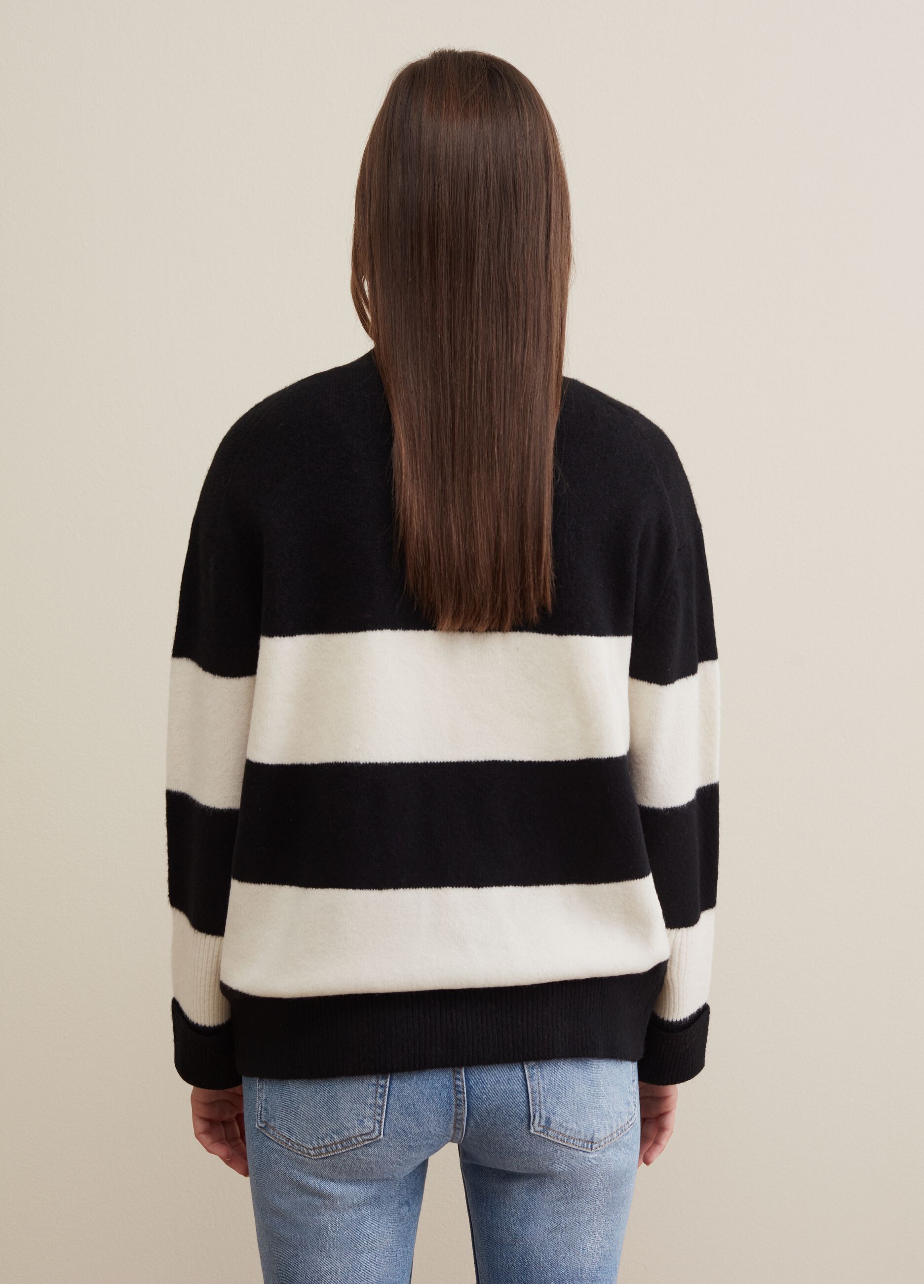 Oversized striped pullover