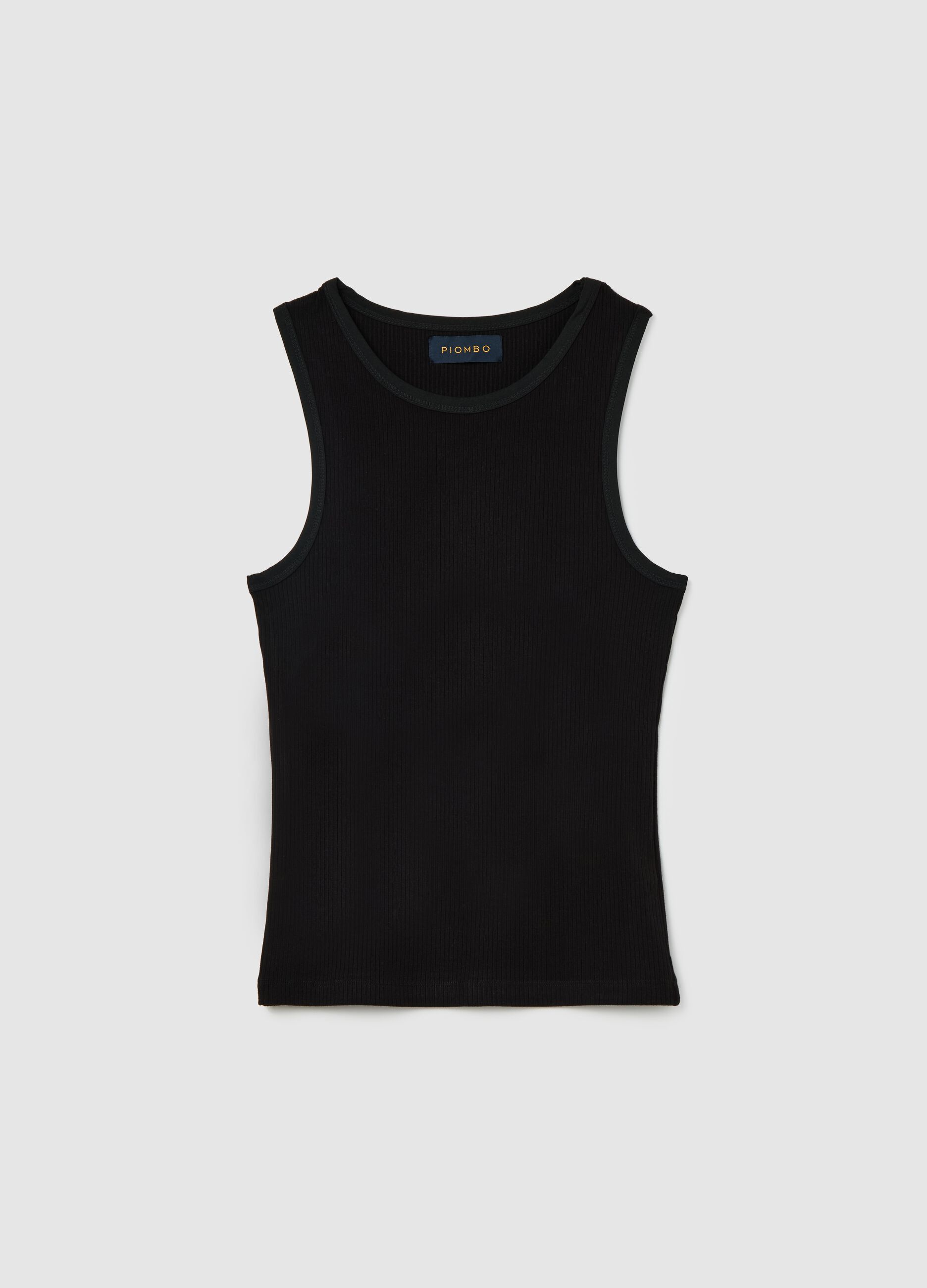 Tank top in ribbed stretch viscose_4