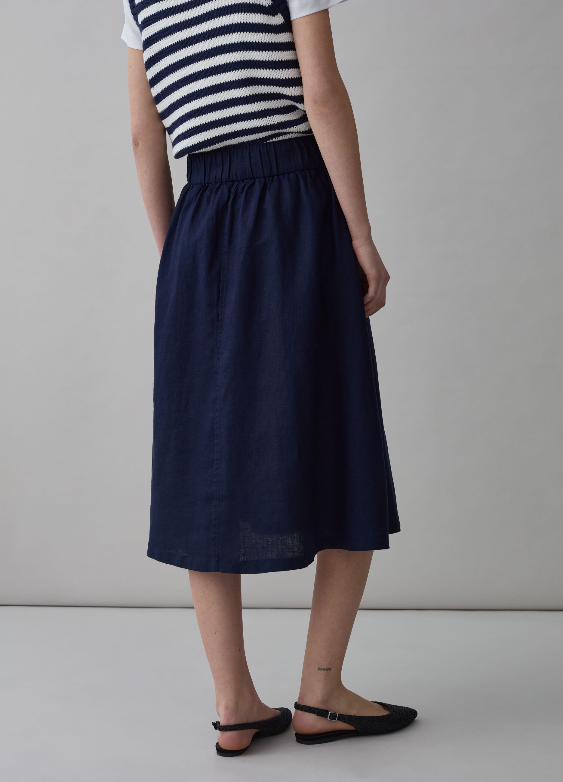 Midi skirt in linen_2