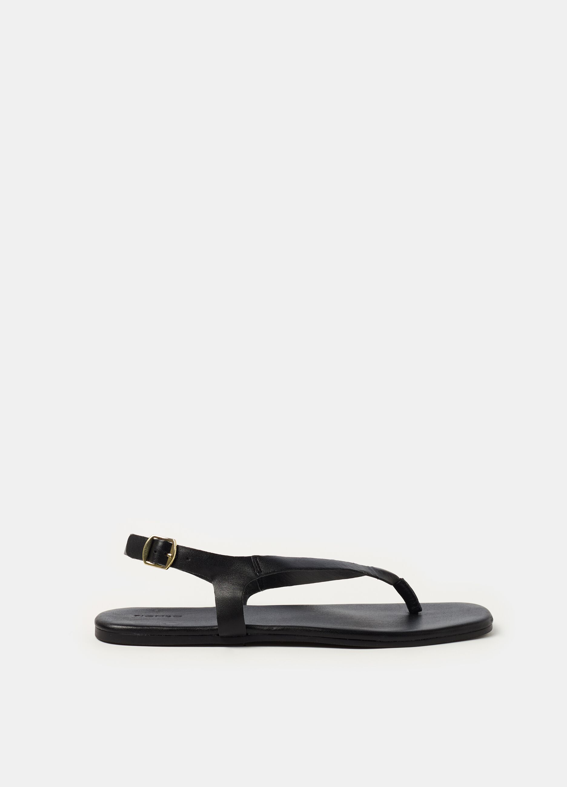 Contemporary thong sandals in leather_0