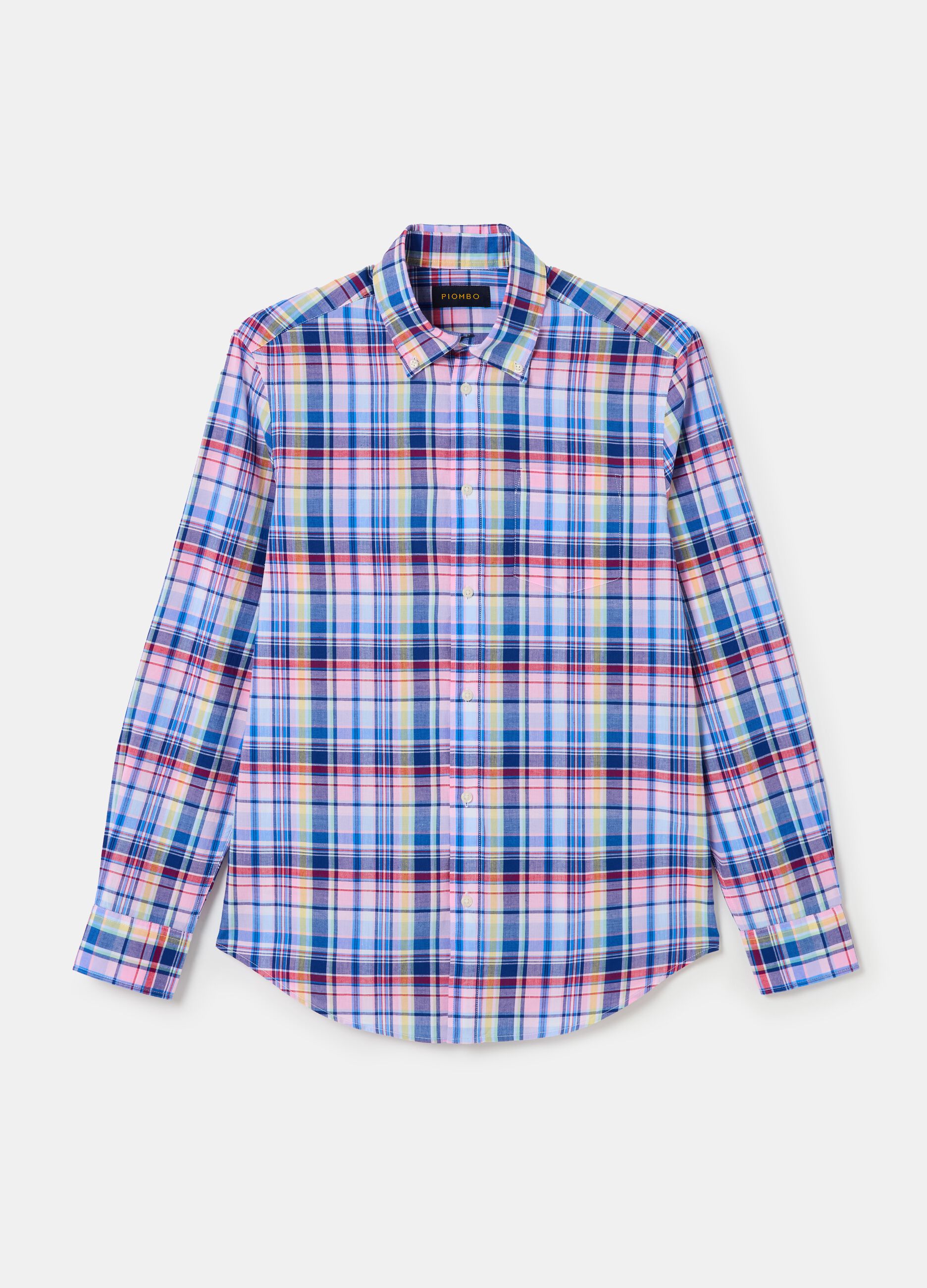 Check cotton shirt with pocket_3