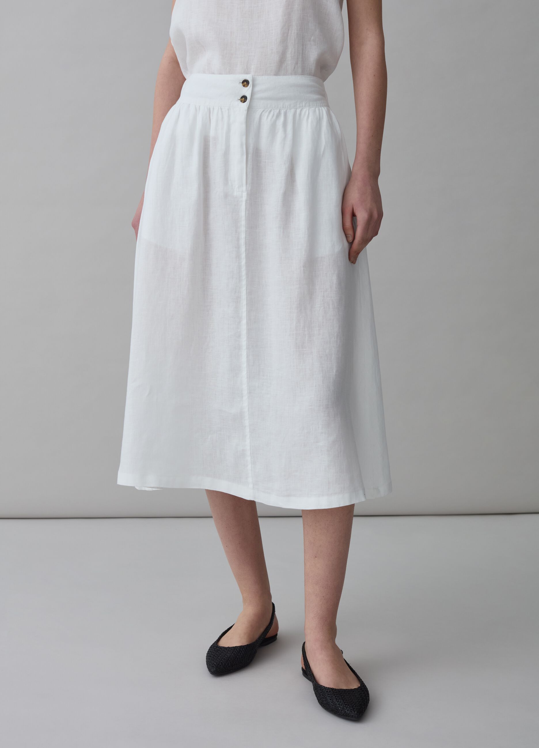 Midi skirt in linen_1