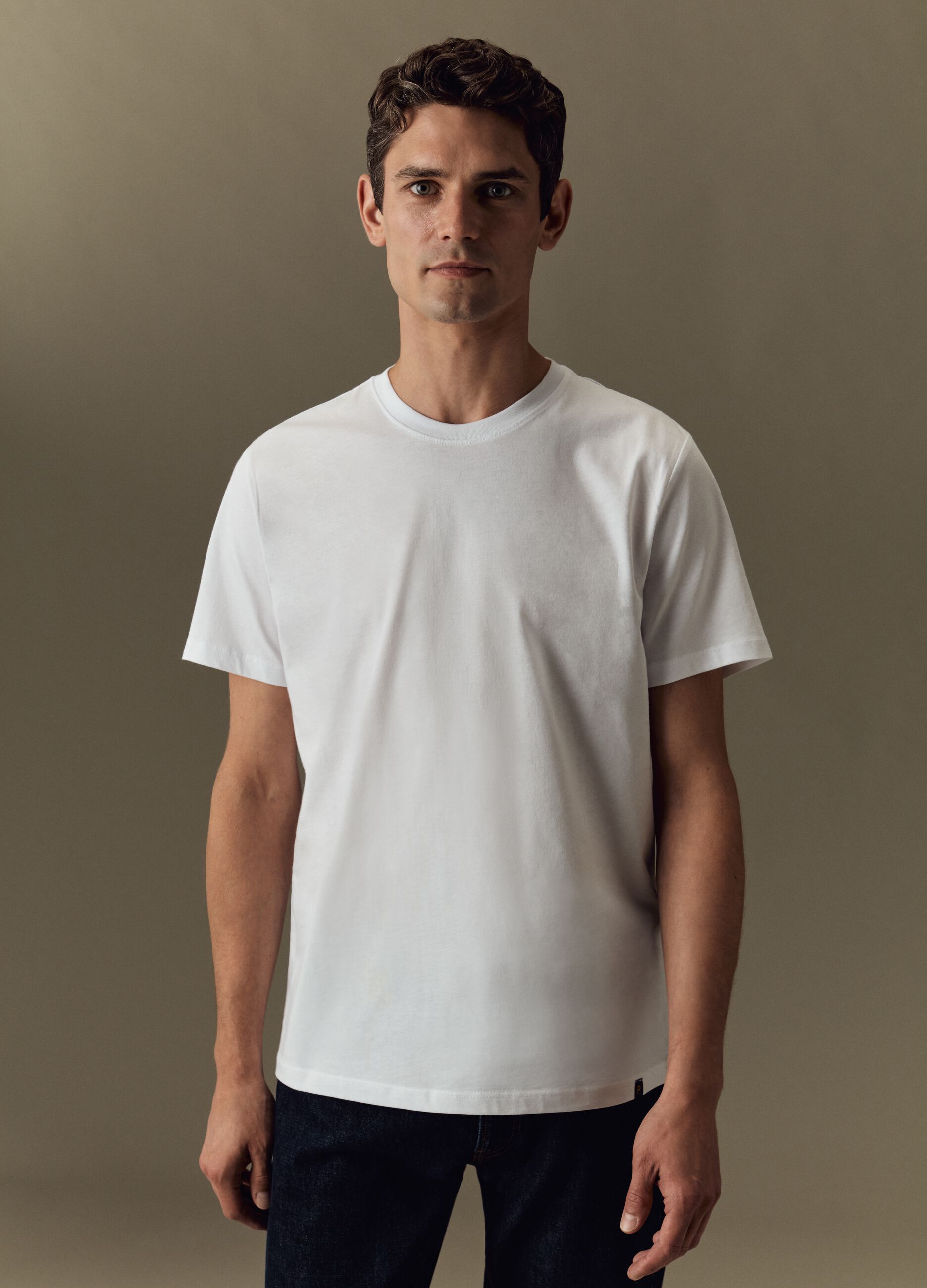 Man's White T-shirt in Supima cotton