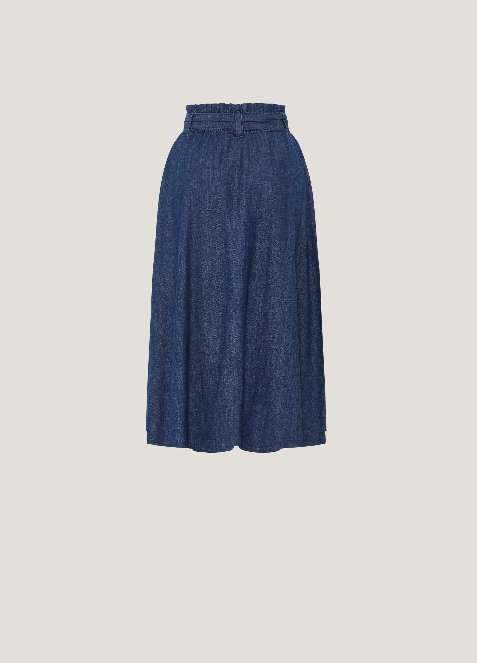 Full skirt in denim with belt_4