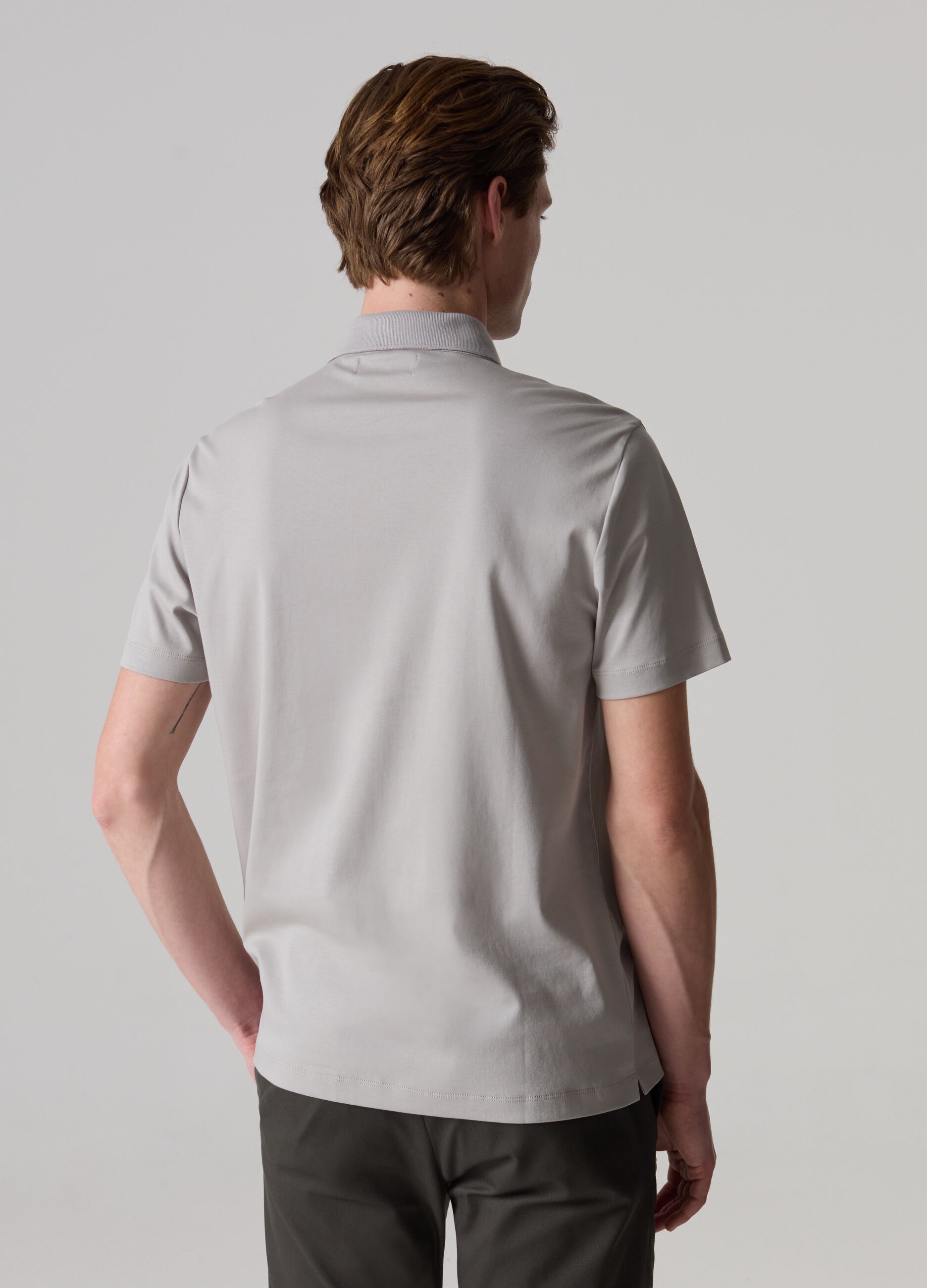 Contemporary polo shirt in mercerised cotton_2