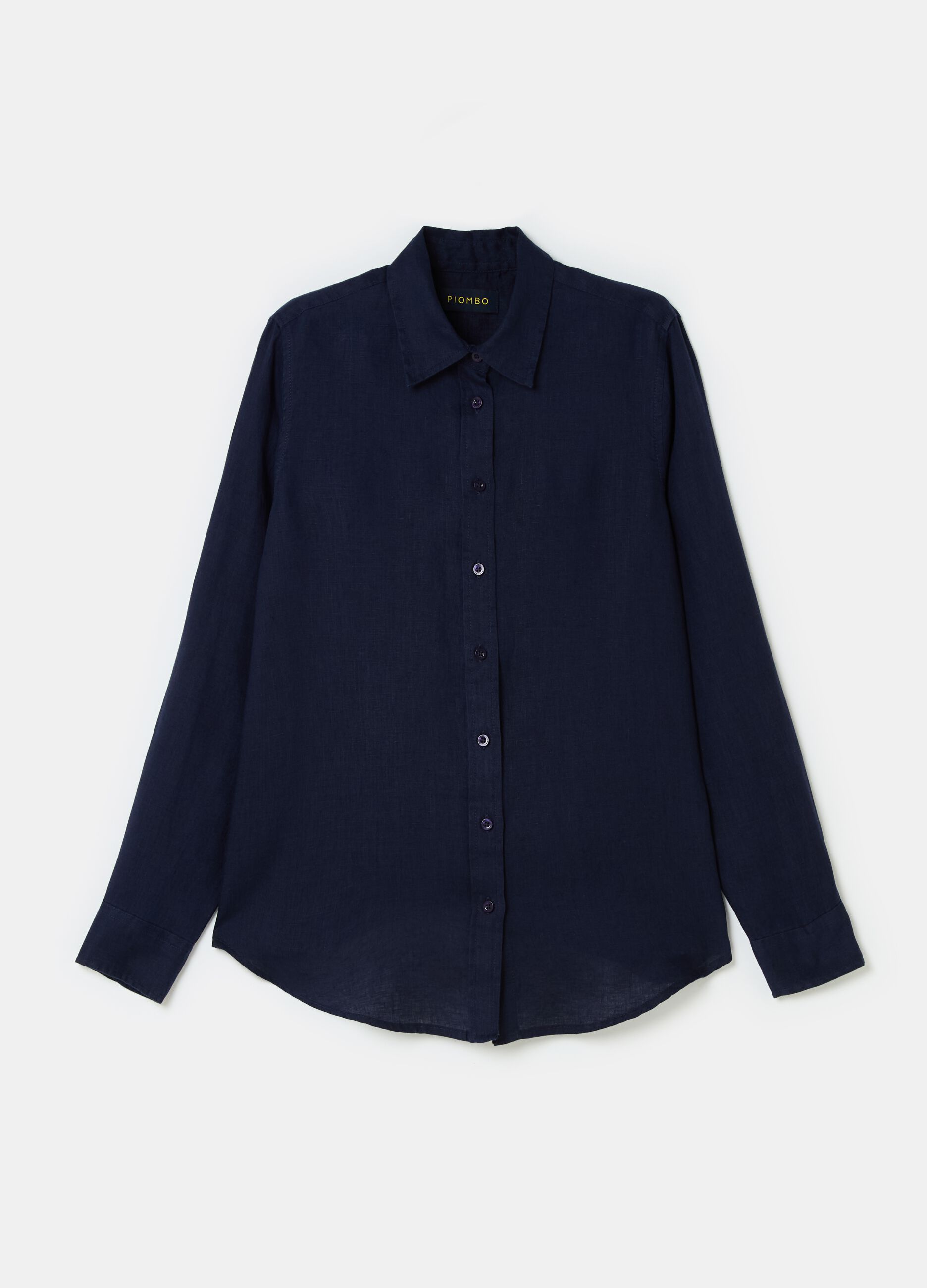 Relaxed-fit shirt in solid colour linen_3