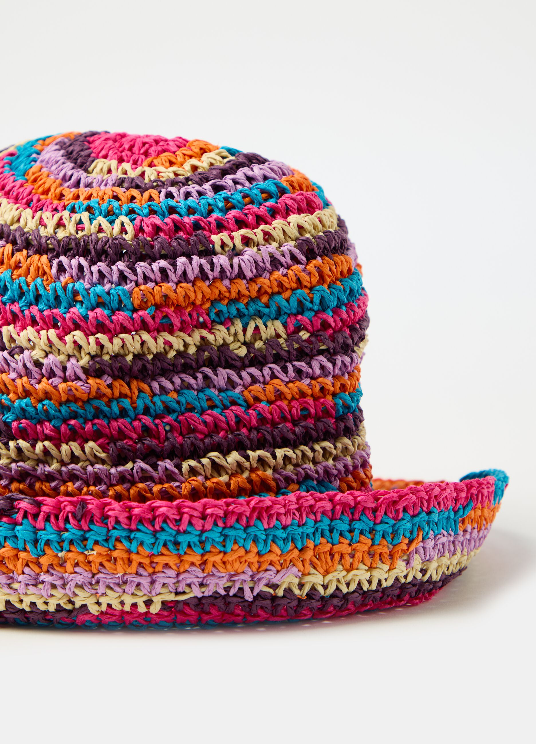 Multicoloured raffia hat_2