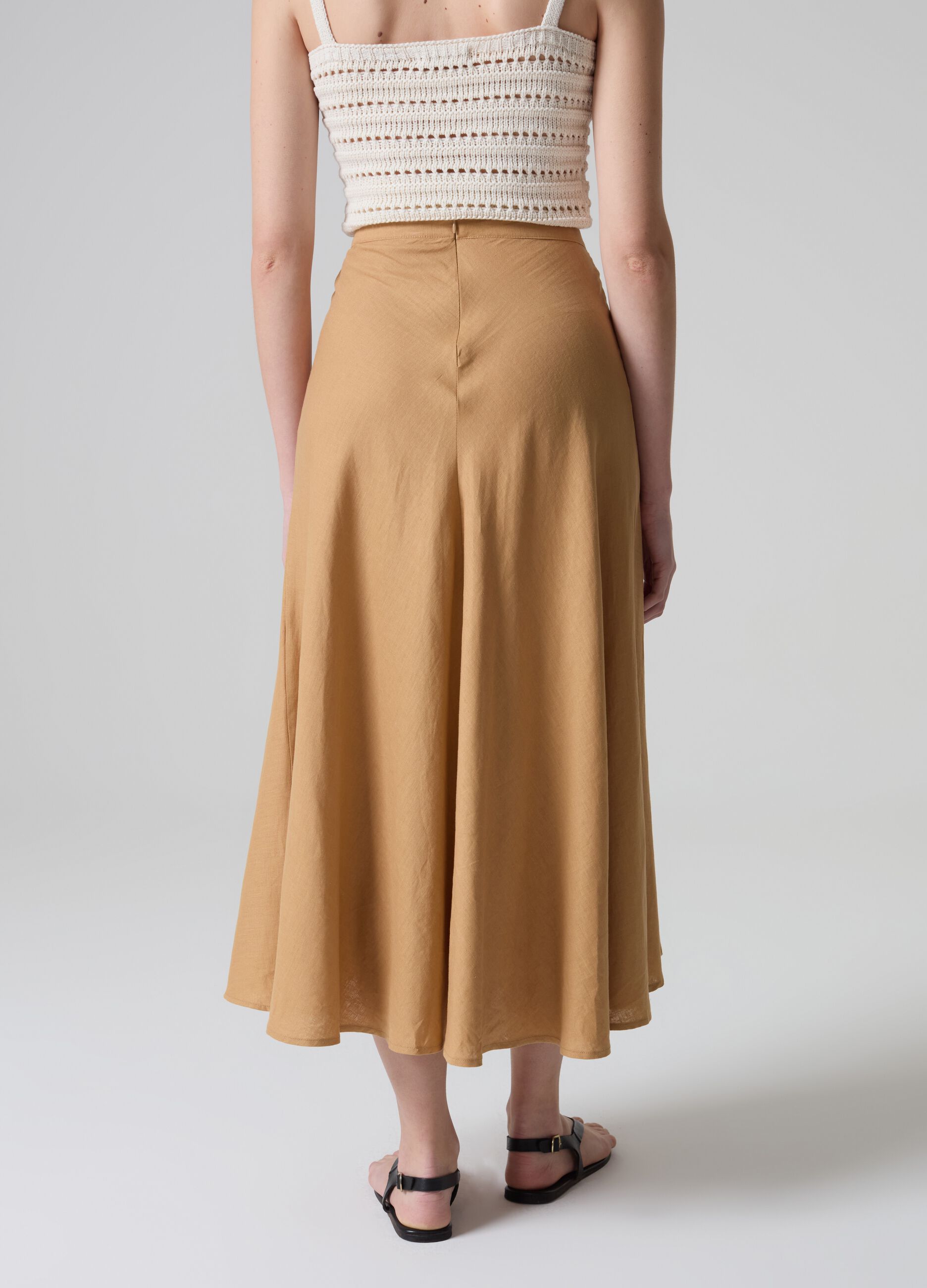 Contemporary long skirt in linen and viscose_1