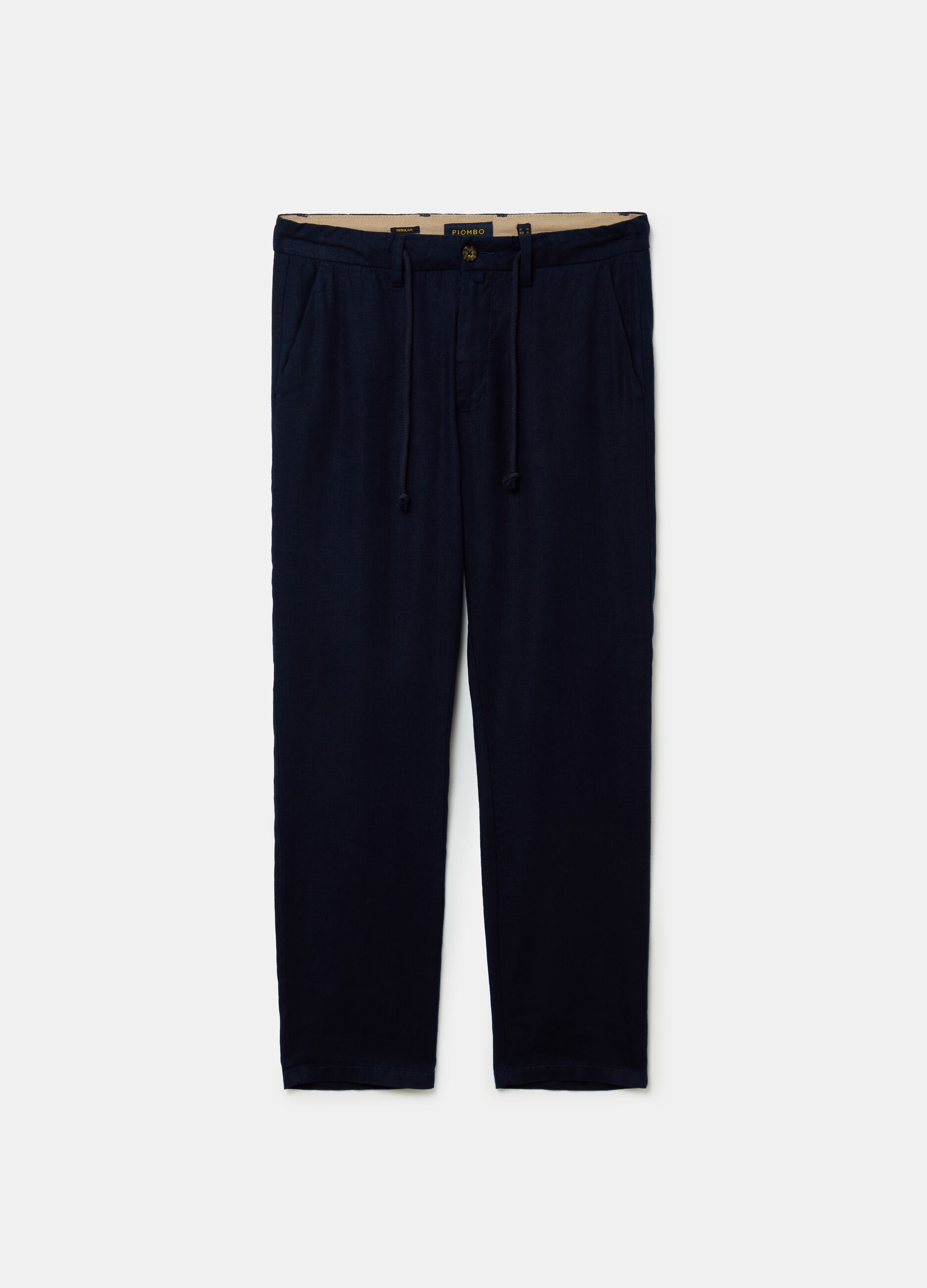 Chino trousers in linen with drawstring_3