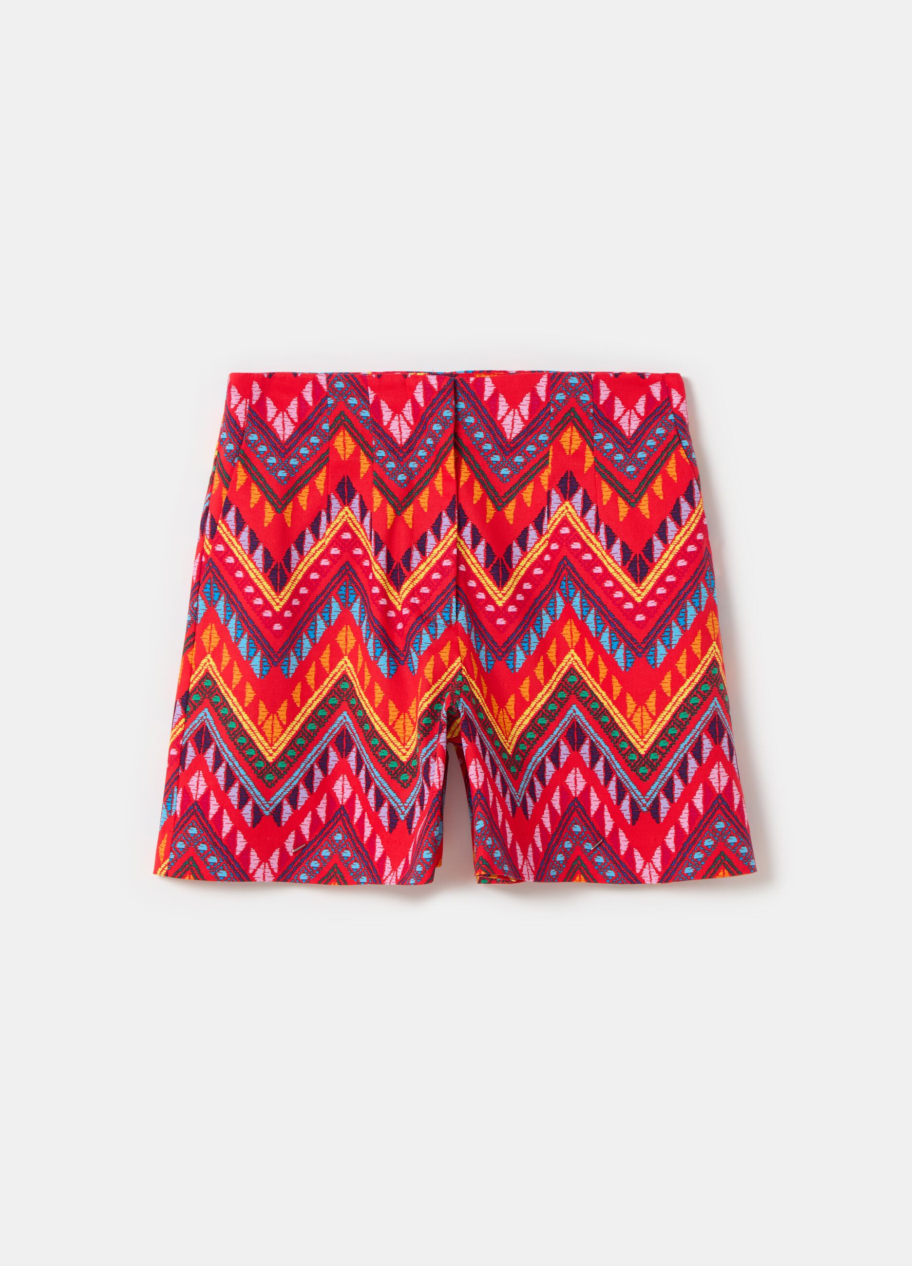 Shorts in multicoloured ethnic print_3