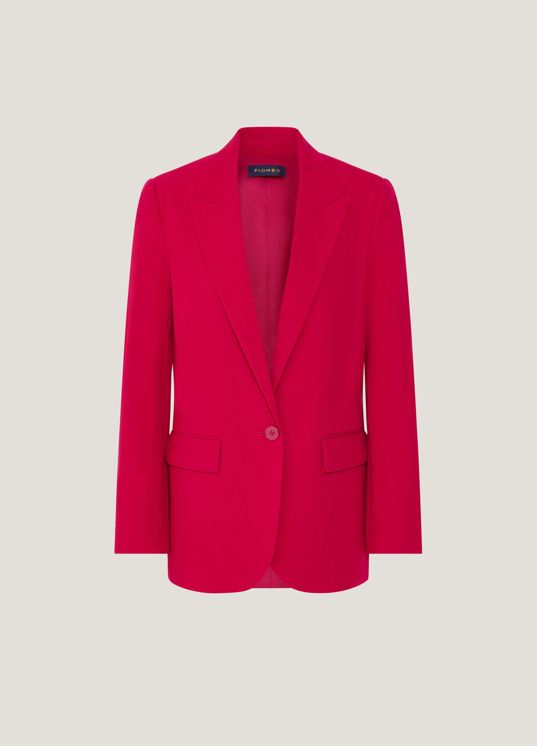 Solid colour single-breasted blazer_4